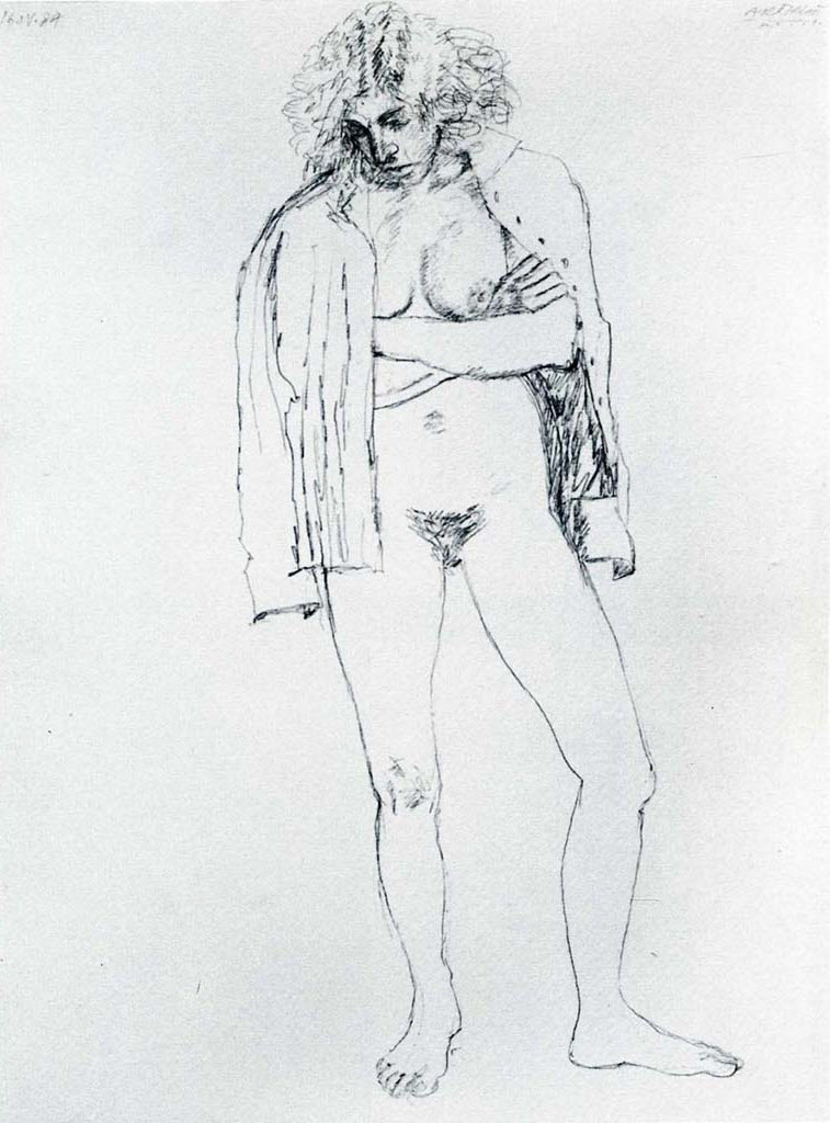 Авигдор Ариха (Avigdor Arikha) “Обнаженная с наброшенным пиджаком | Nude with jacket thrown over“