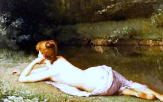 Эммануэль Беннер (Emmanuel Benner) “Reclining Nude On A River Bank“