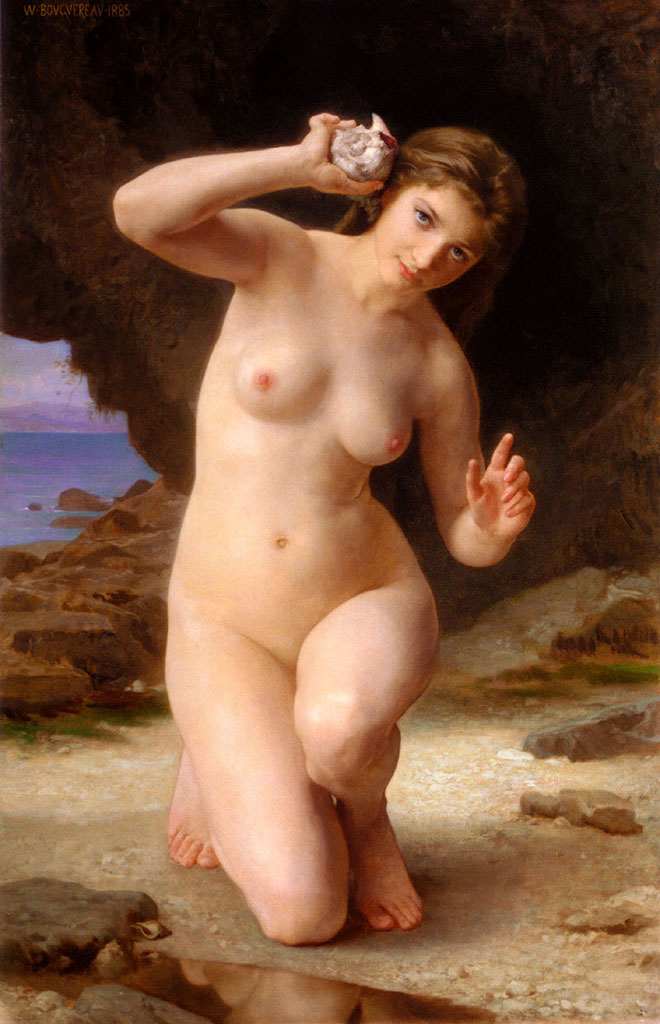 Вильям Адольф Бугро (William Adolphe Bouguereau) “Woman with Shell“