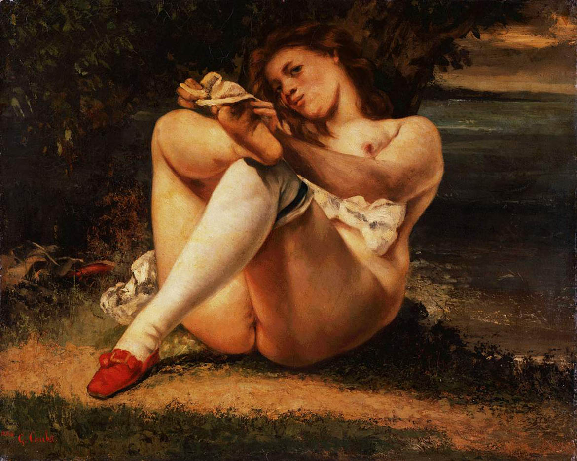 Гюстав Курбе (Gustave Courbet), “Женщина в белых чулках“