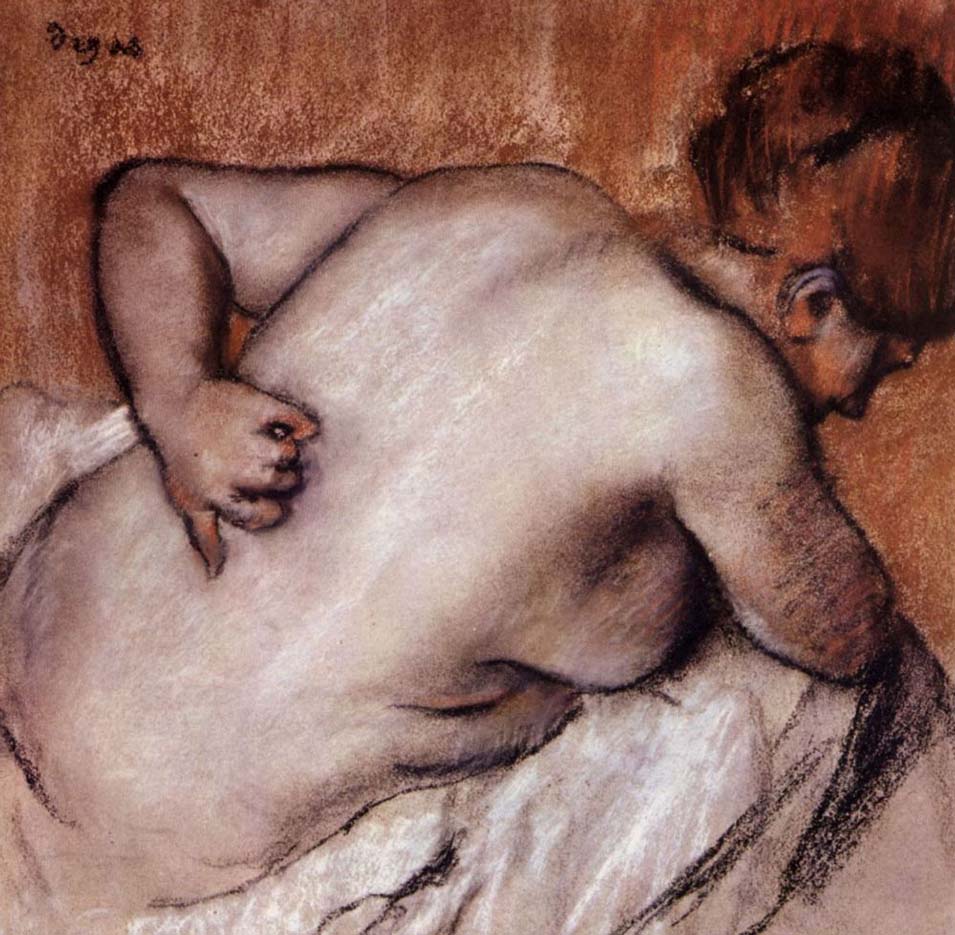 Эдгар Дега (Edgar Degas), “Обнаженная женщина в полуобороте спиной“