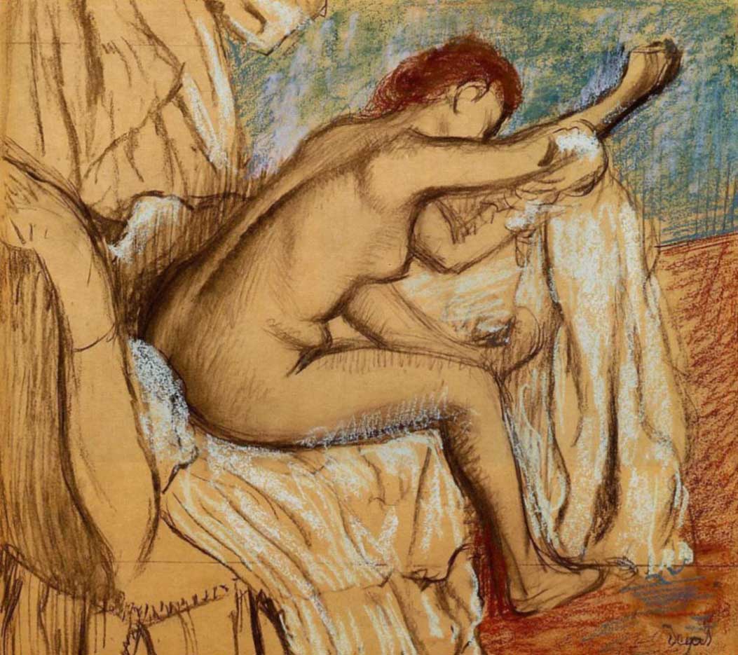 Эдгар Дега (Edgar Degas), “Вытирающаяся женщина“
