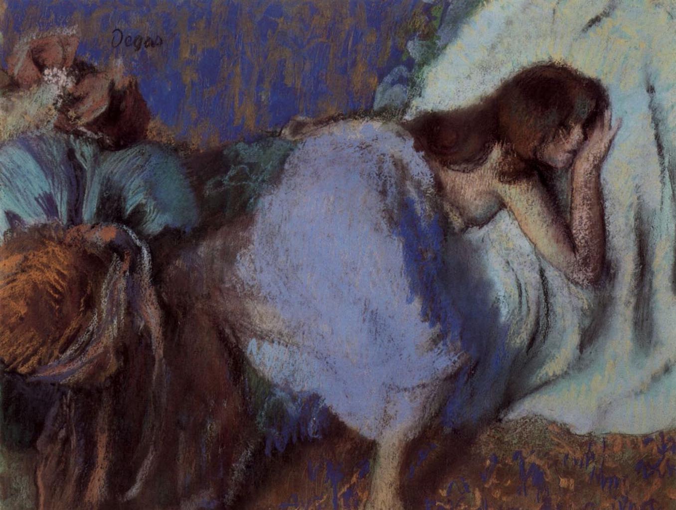 Эдгар Дега (Edgar Degas), “Девушка, отдыхающая на кровати“