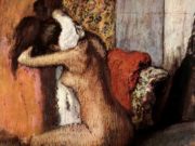 Эдгар Дега (Edgar Degas), “После ванны, женщина вытирает затылок“