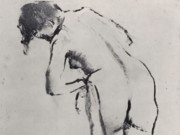 Эдгар Дега (Edgar Degas), “Стоящая обнаженная за туалетом“ (Drawings)