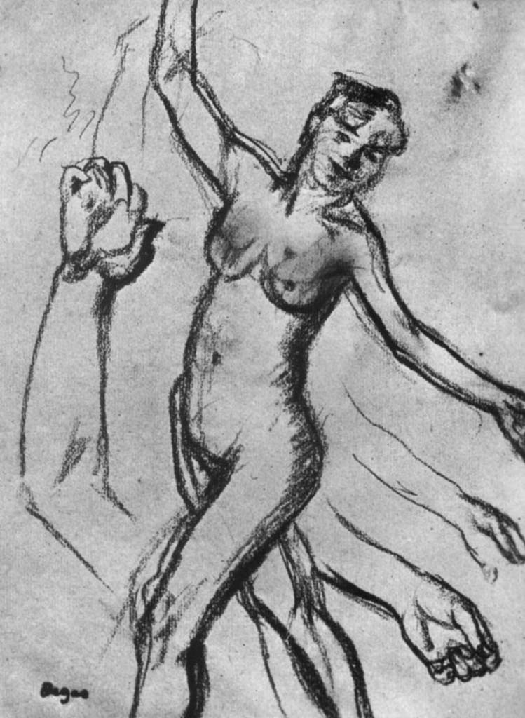 Эдгар Дега (Edgar Degas), “Лист с этюдами рук и идущей обнаженной“ (Drawings)