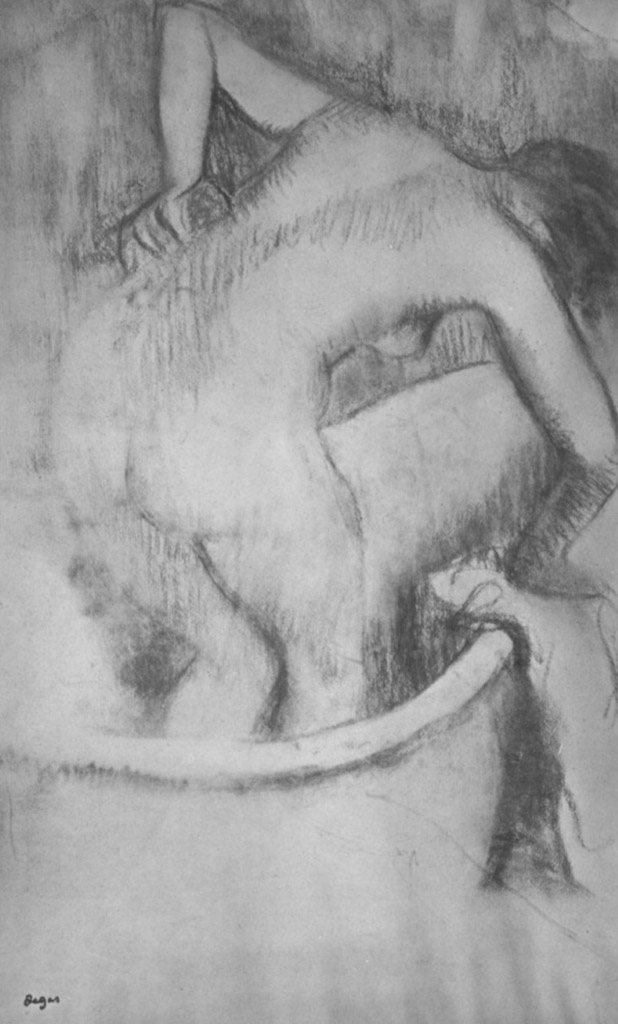 Эдгар Дега (Edgar Degas), “Обнаженная, моющаяся в ванне, вид со спины“ (Drawings)