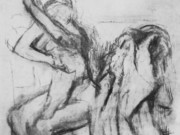 Эдгар Дега (Edgar Degas), “Сидящая вытирающаяся натурщица“ (Drawings)