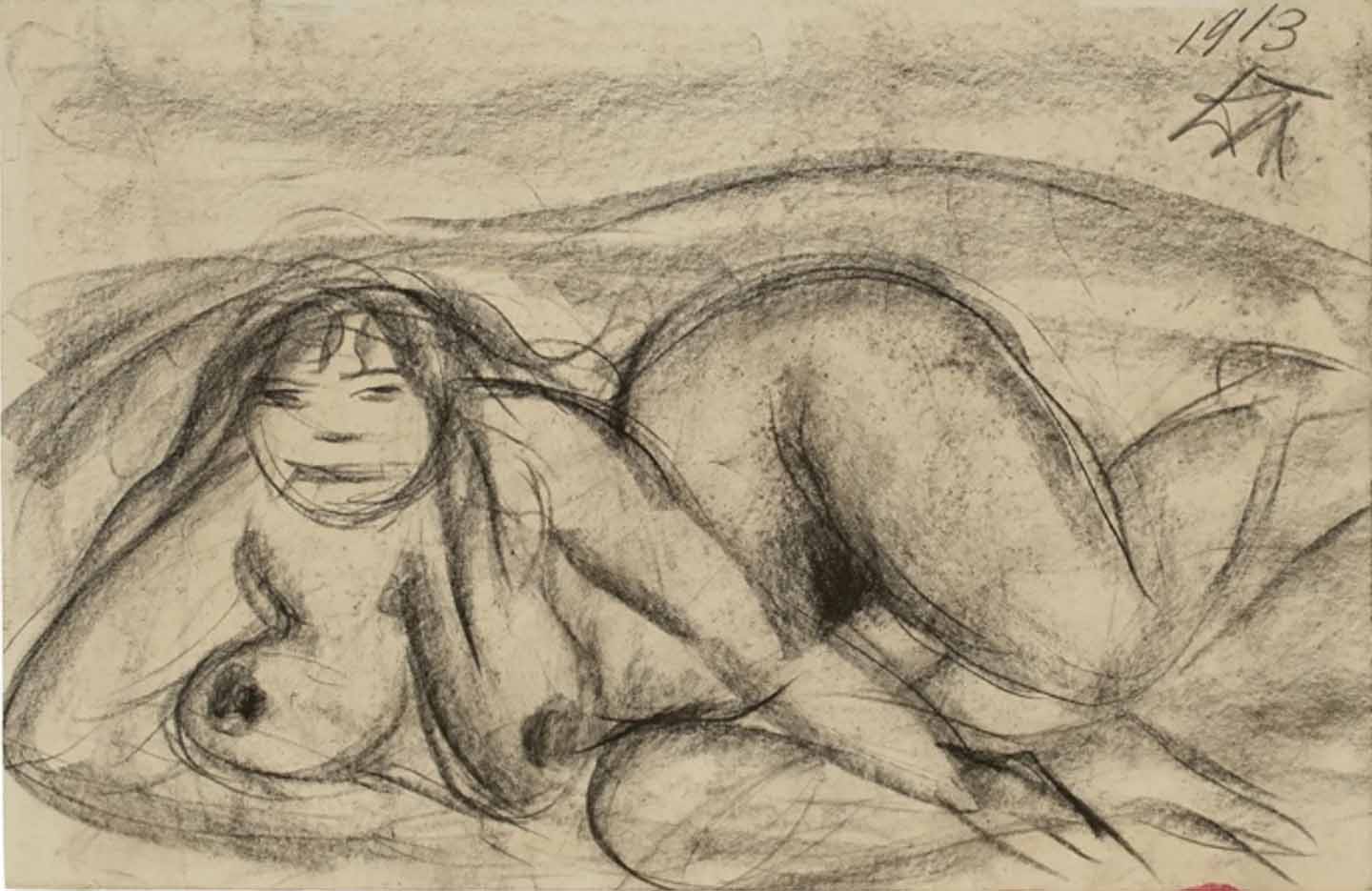 Отто Дикс (Otto Dix) Drawing “Liegender weiblicher Akt“