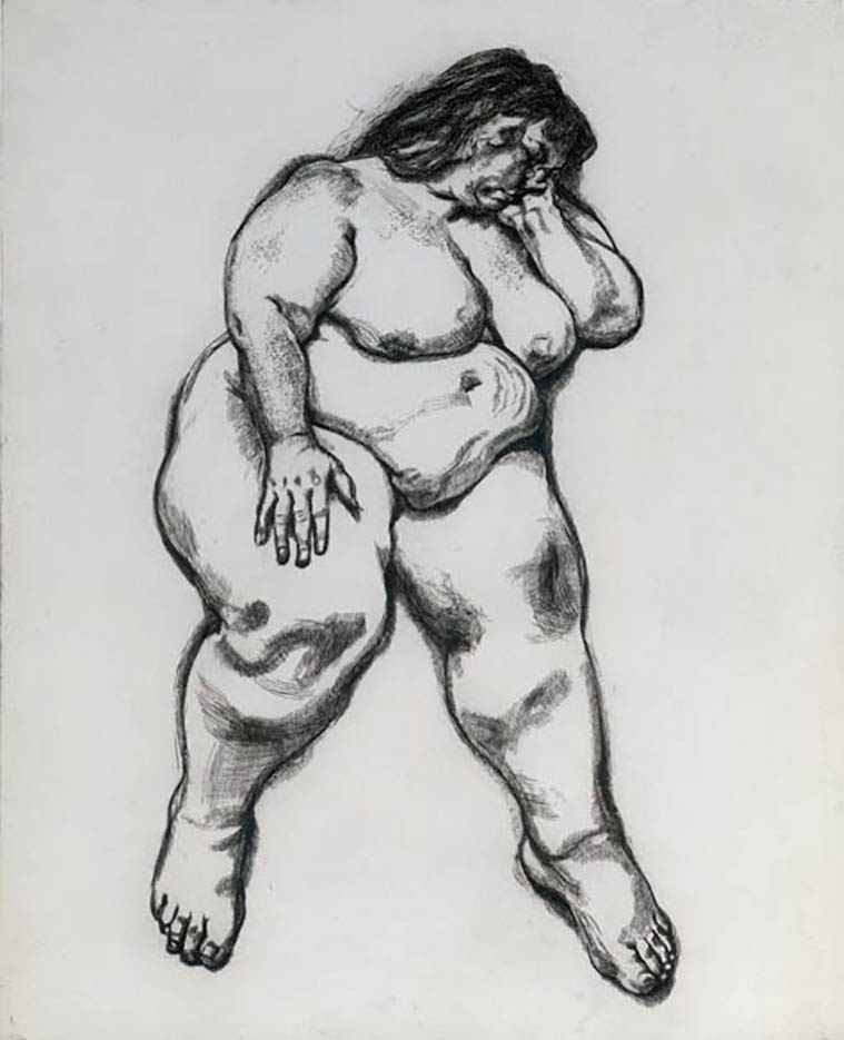Люсьен Фрейд (Lucian Freud), “Спящая женщина“ (Drawing)