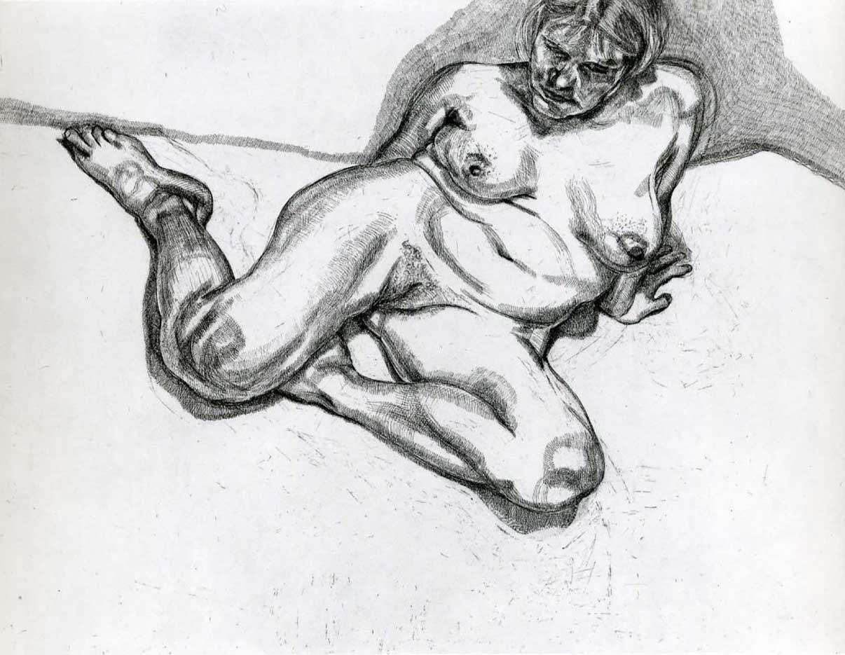 Люсьен Фрейд (Lucian Freud), “Женщина без одежды“ (Drawing)