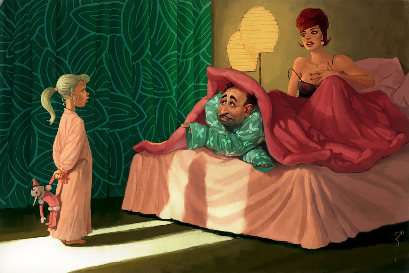 Вальдемар Казак (Waldemar Kazak) digital art, Bed Time