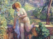 Анри Лебаск (Henri Lebasque) “Girl in the garden at Saint-Tropez“