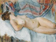 Анри Лебаск (Henri Lebasque) “Nude on the Bed“