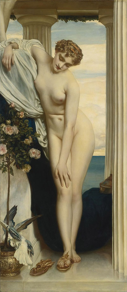 Фредерик Лейтон (Frederick Leighton), “Венера, раздевающаяся перед купанием“