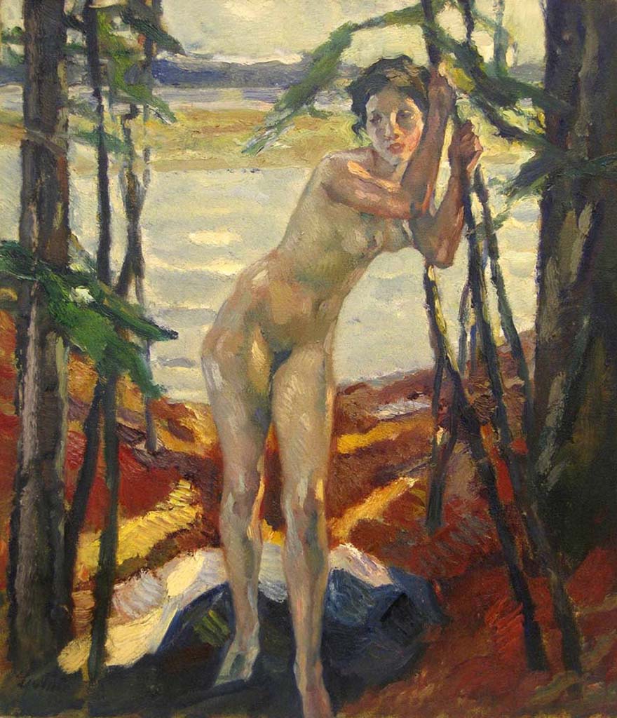 Лео Путц (Leo Putz) “Обнаженная в лесу | Naked in the forest“