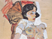 Эгон Шиле (Egon Schiele), “Liegendes, halbbekleidetes Madchen“