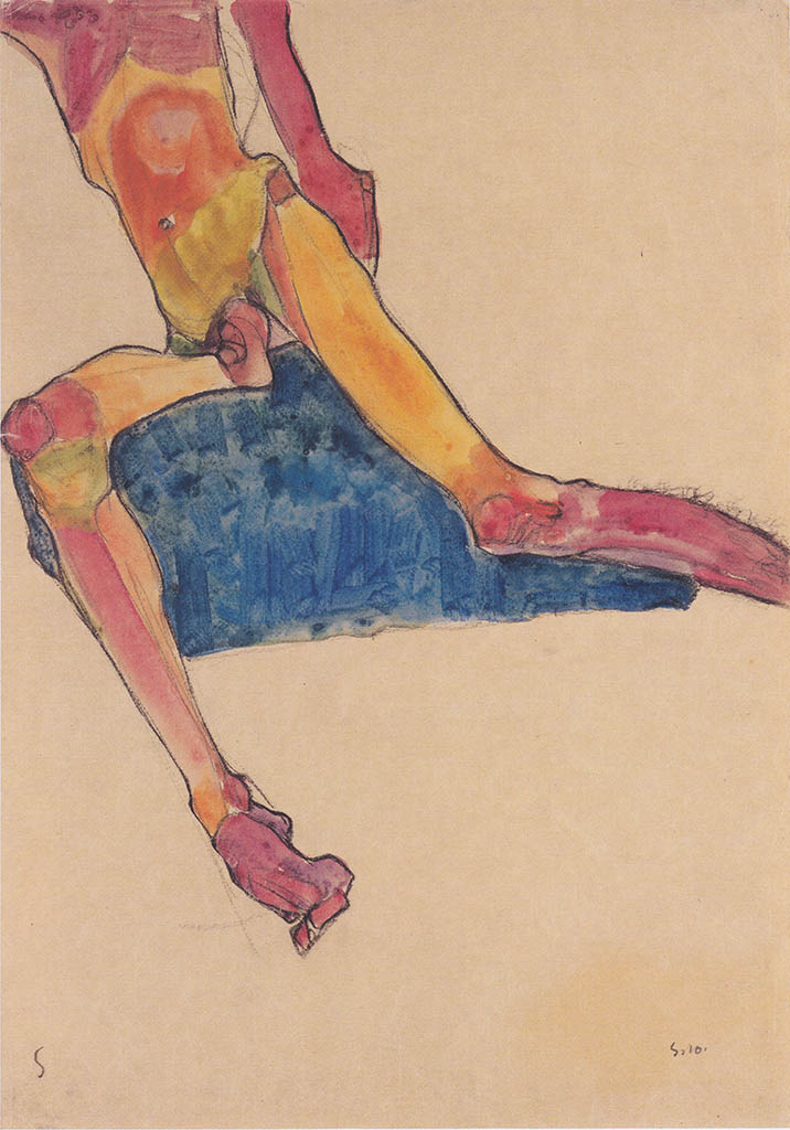 Эгон Шиле (Egon Schiele), “Torso auf Blauem Tuch“