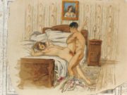 Михай Зичи (Zichy, Mihaly) “"Souvenir de Jeunesse" Erotic Drawing - 5“
