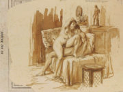 Михай Зичи (Zichy, Mihaly) “"Souvenir de Jeunesse" Erotic Drawing - 22“